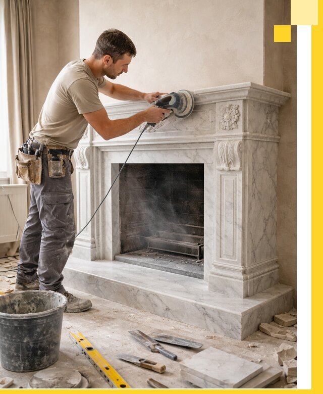 Изготовление и установка мраморных каминов в Тамбове под ключ