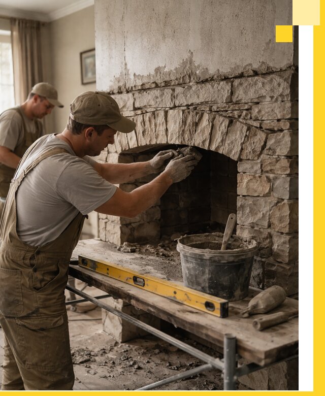 Изготовление каминов под ключ в Тамбове, монтаж и отделка