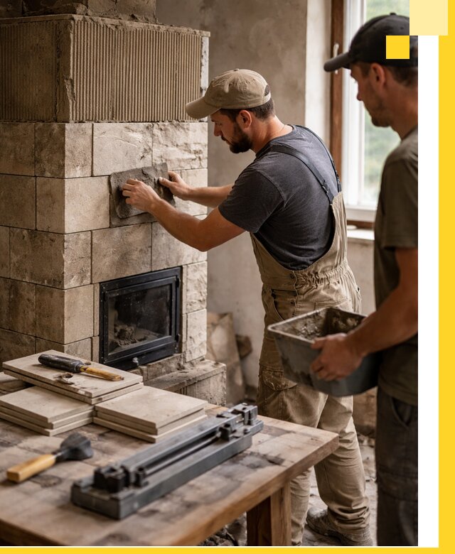 Профессиональная облицовка печей в Тамбове: керамика и камень