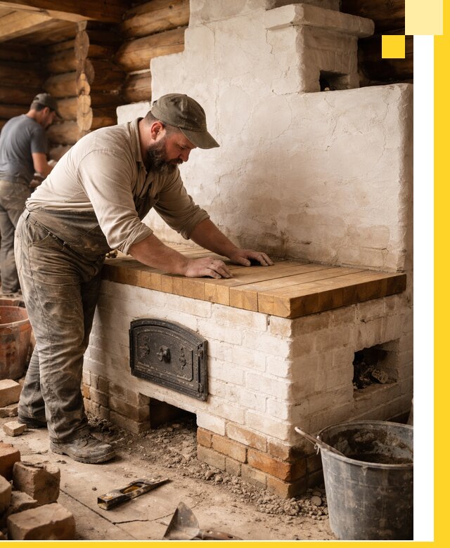 Проектирование и установка русской печи с лежанкой в Тамбове