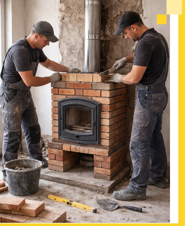 Монтаж печи камина под ключ в Тамбове с гарантией и пусконаладкой