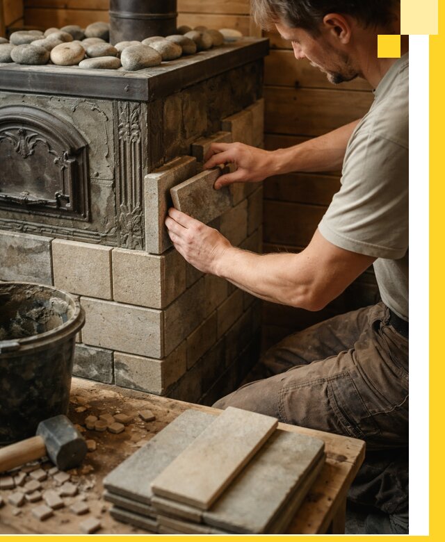 Облицовка банных печей в Тамбове профессиональная отделка