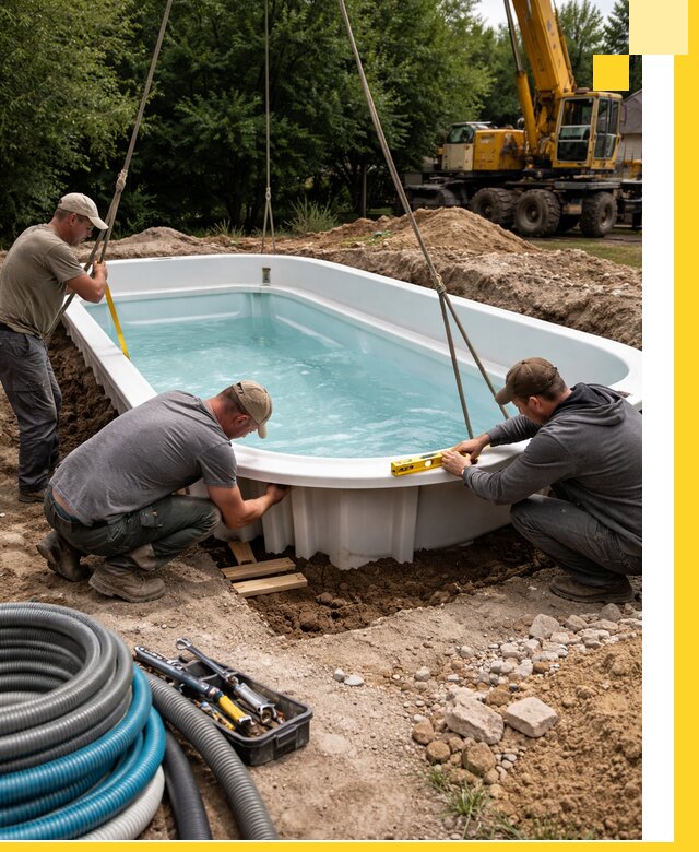 Установка и монтаж композитных бассейнов под ключ в Тамбове