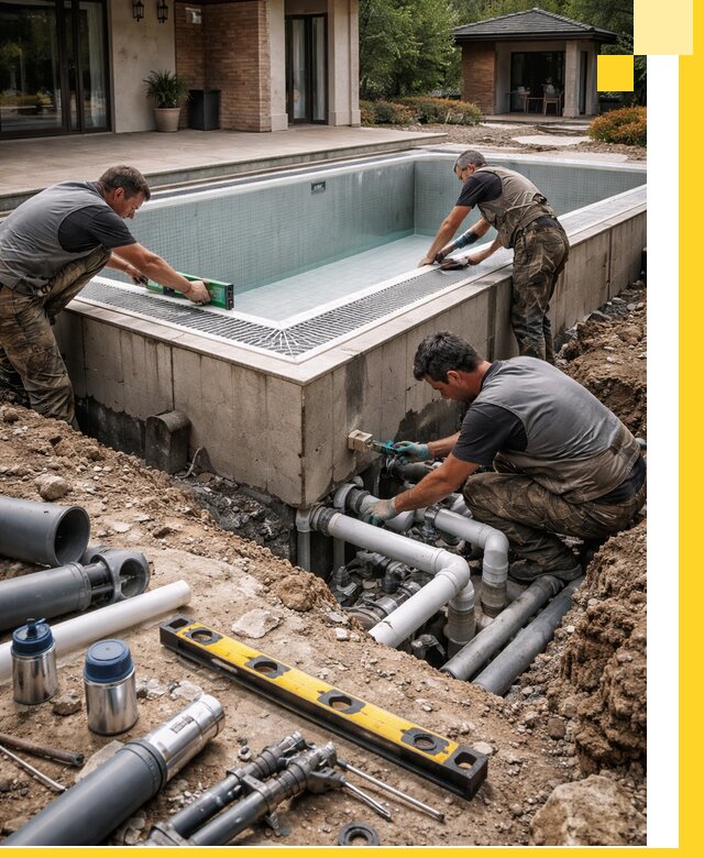 Строительство переливных бассейнов в Тамбове под ключ