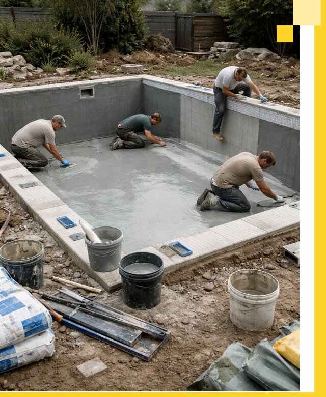 Изготовление и монтаж чаши бассейна под ключ в Тамбове