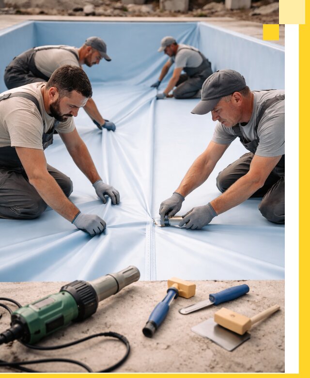 ПВХ пленка для бассейнов с монтажом и гарантией в Тамбове