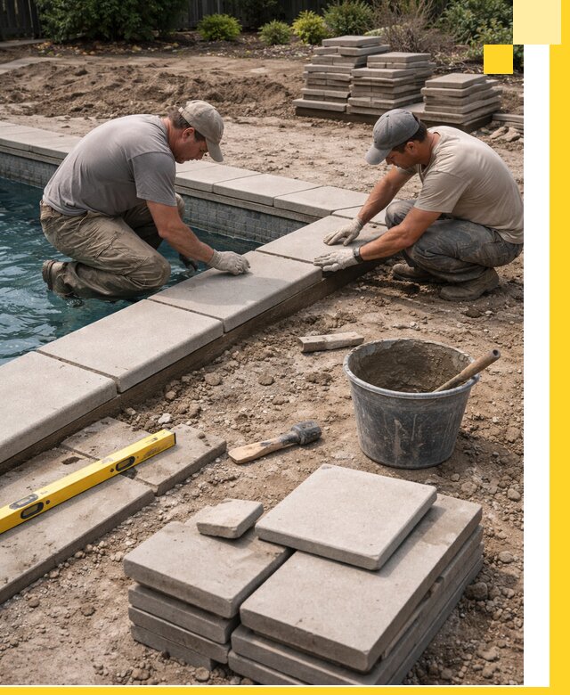 Установка и изготовление копингового камня для бассейнов в Тамбове