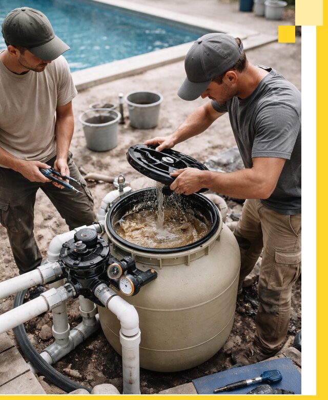 Установка и обслуживание песочных фильтров для бассейнов в Тамбове