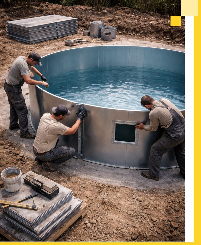 Круглые бассейны под ключ в Тамбове проектирование и монтаж