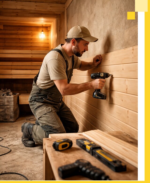 Профессиональная внутренняя отделка бани в Тамбове под ключ