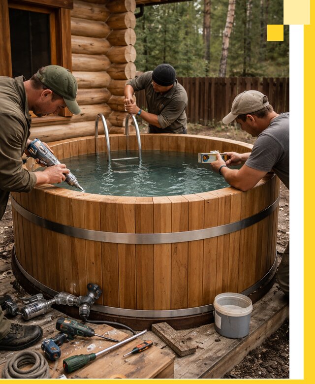 Строительство бань с купелью под ключ и отделкой в Тамбове