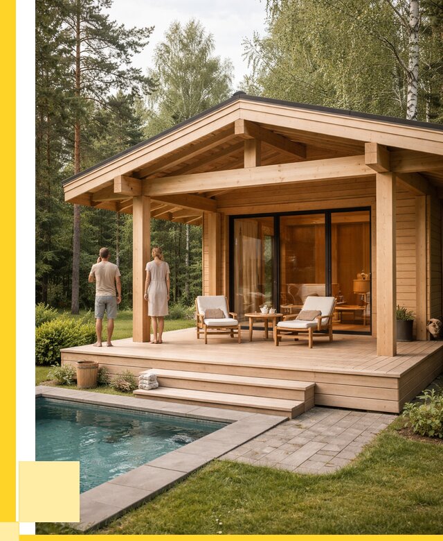 Бани с террасой под ключ в Тамбове от 609240 р. | ЭриданТмб