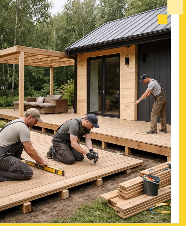 Строительство бань с террасой и бассейном под ключ в Тамбове