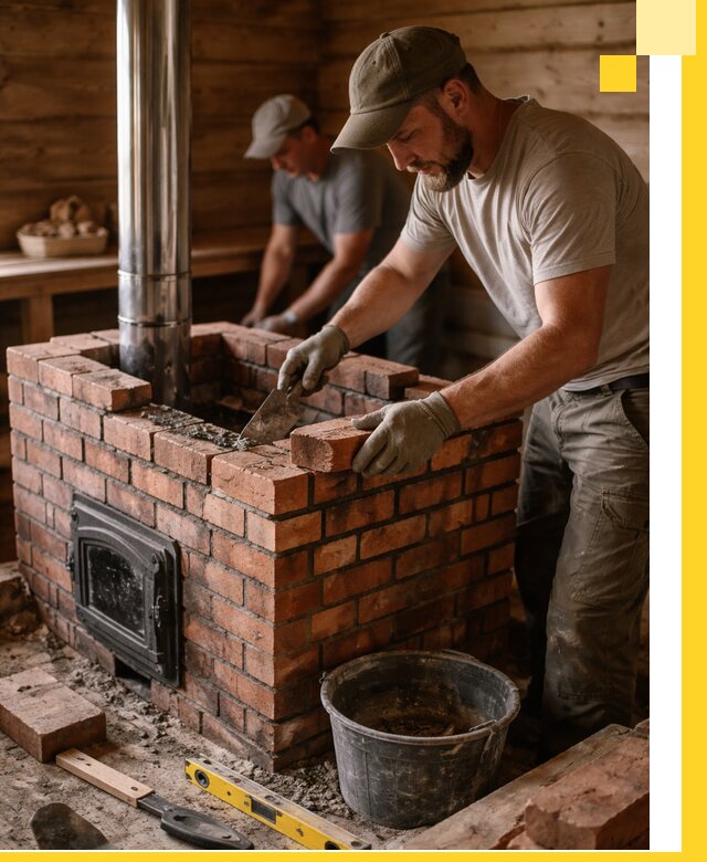 Кирпичные печи для бани под ключ в Тамбове, проект и монтаж