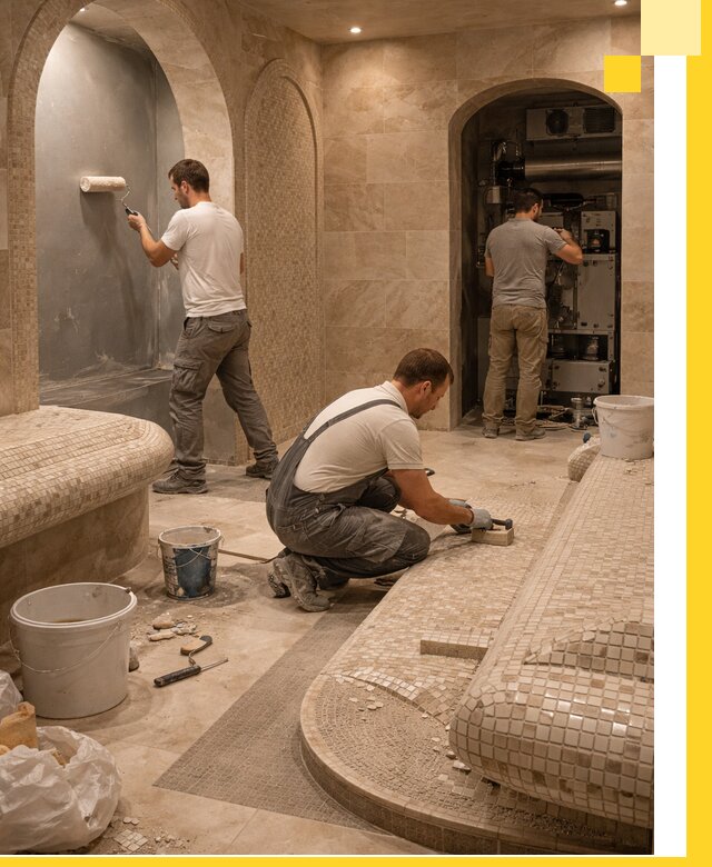 Строительство бани с хамамом и бассейном под ключ в Тамбове