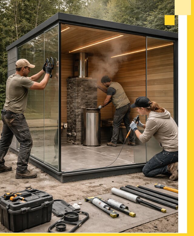 Проектирование и строительство стеклянных бань в Тамбове