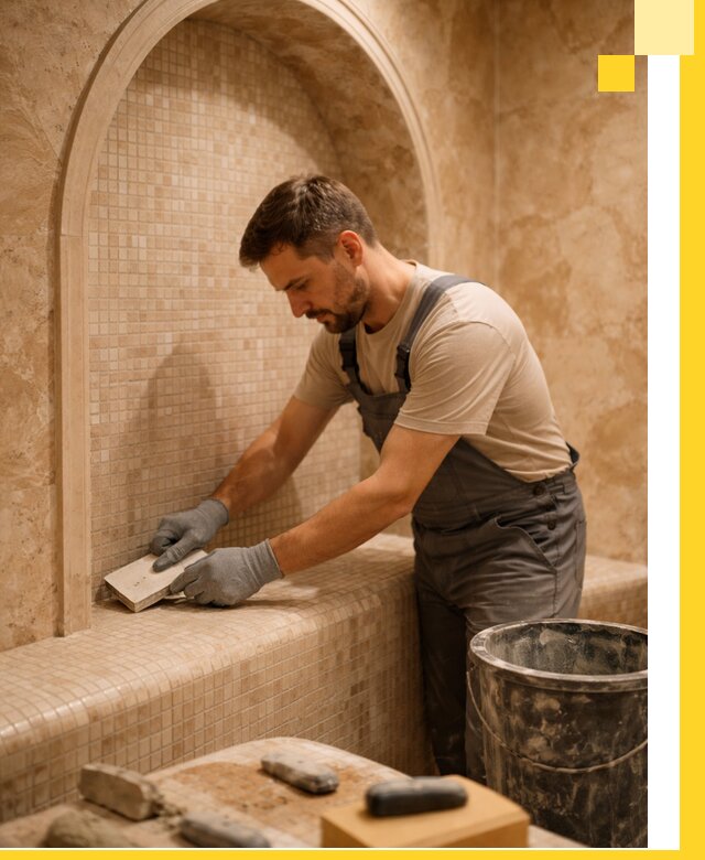 Профессиональная отделка хамамов с мозаикой под ключ в Тамбове