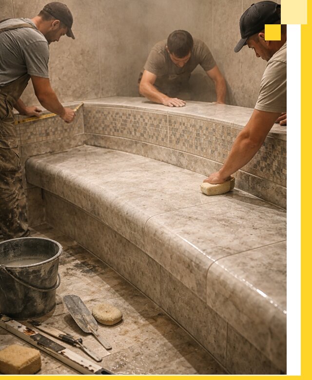 Изготовление и установка сидений для хамама в Тамбове